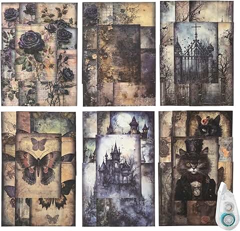 180 Dark Fantasy Scrapbook Paper and Ephemera Pack