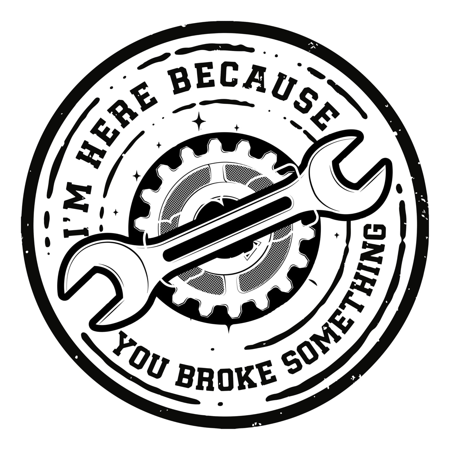 Funny mechanic repair sticker set, 3 pieces