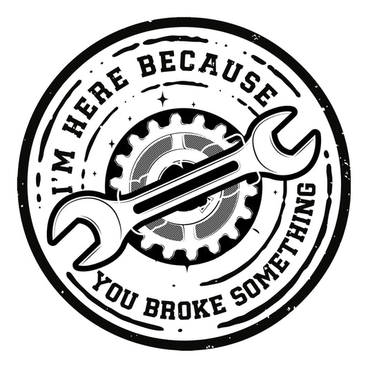 Funny mechanic repair sticker set, 3 pieces