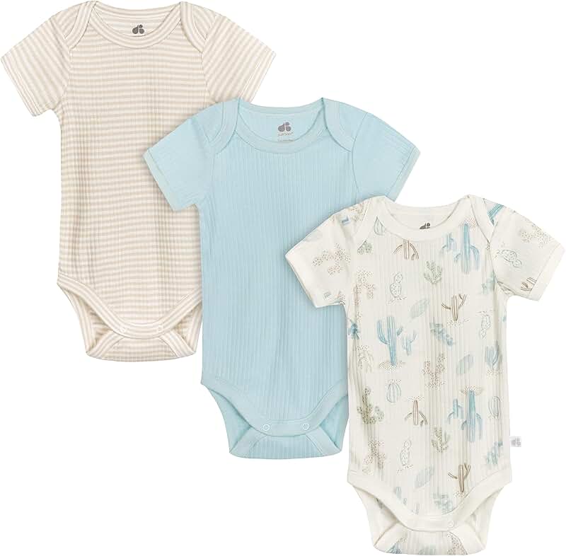 Three-pack of short sleeve baby bodysuits