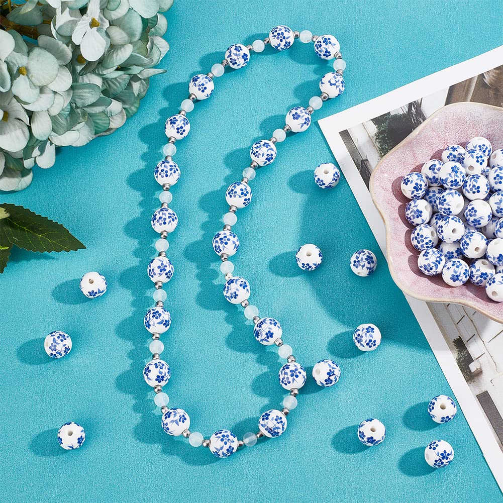 200pcs 12mm Round Porcelain Beads for DIY Jewelry Making