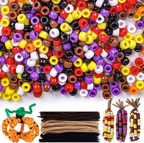 Halloween Pony Beads and Pipe Cleaners for DIY Jewelry