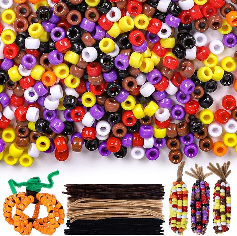 Halloween Pony Beads and Pipe Cleaners for DIY Jewelry