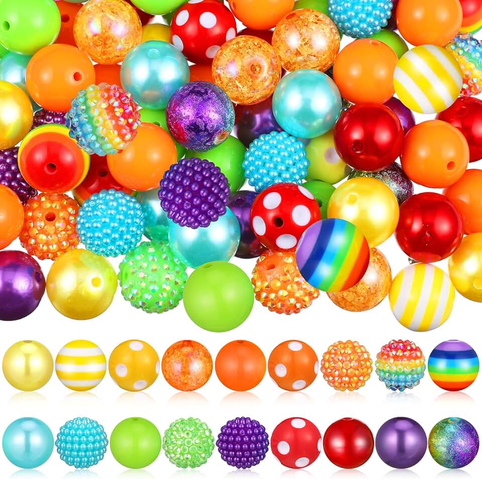100 pcs 20mm rainbow plastic rhinestone beads for jewelry making