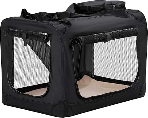 Collapsible 28-Inch Soft Dog Crate for Travel and Indoor Use