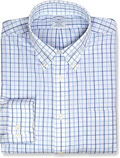 Men's lightweight cotton plaid button-down shirt