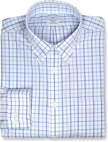 Men's lightweight cotton plaid button-down shirt