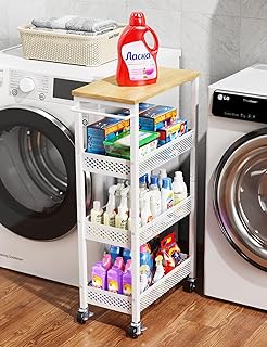 Slim 4-Tier Storage Cart for Small Spaces