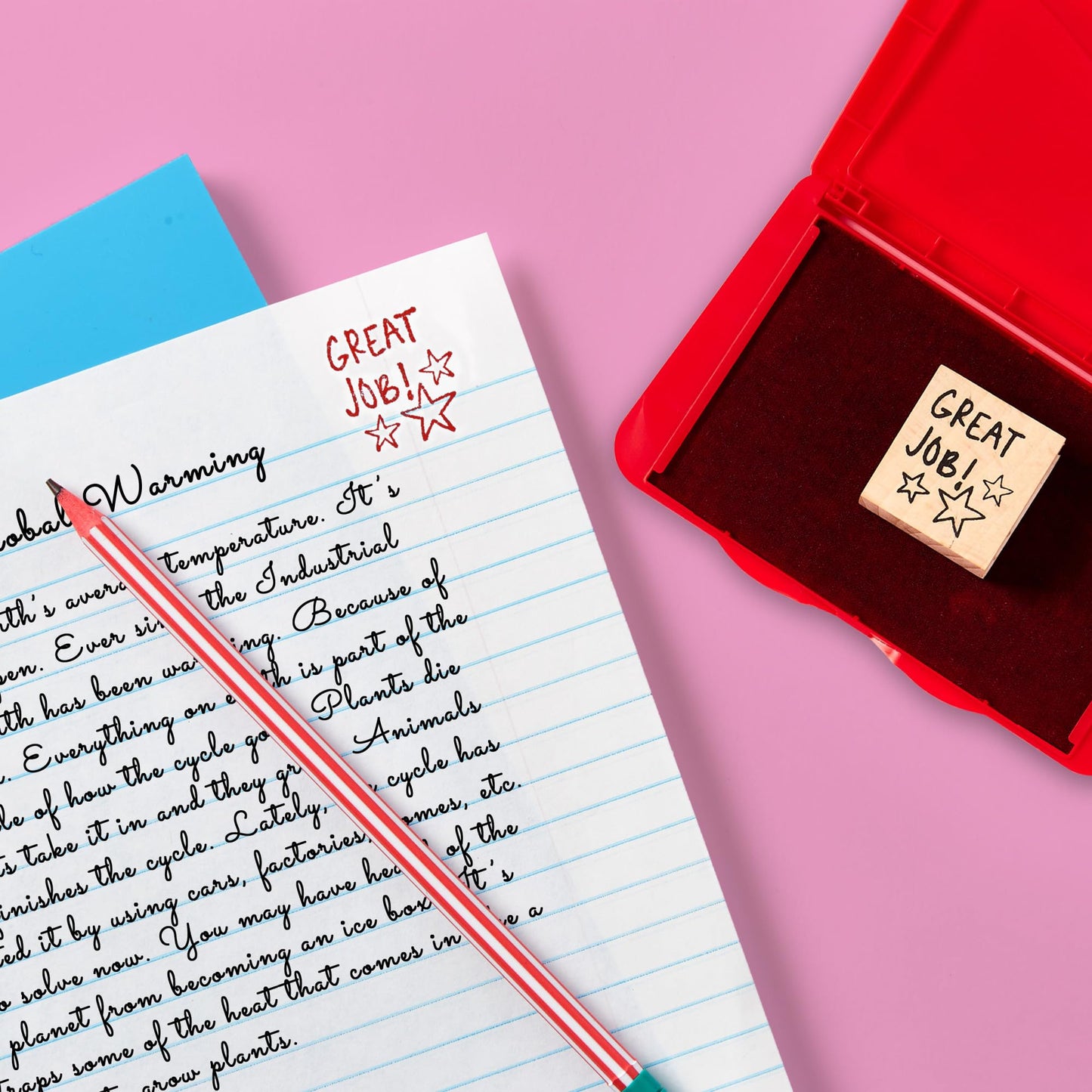 Red Felt Ink Stamp Pad, 2.75 x 4.27 Inches