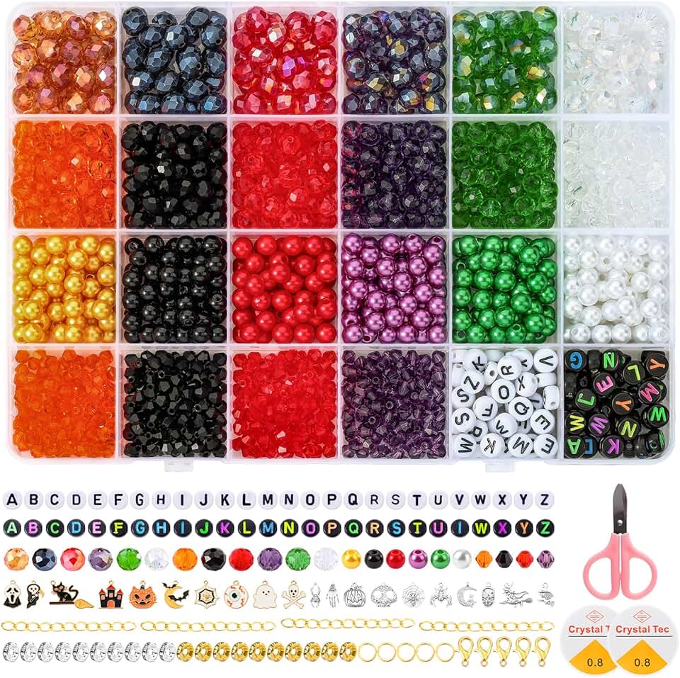 Halloween Bead Kit with Crystal and Pearl Beads