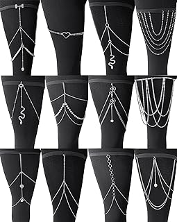 12-Piece Snake Heart Pearl Leg Chains for Women