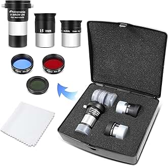 Telescope Eyepiece Set with Barlow Lens and Filters