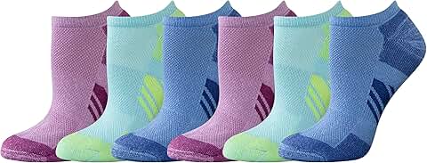 Six pairs of women's breathable cotton no-show athletic socks