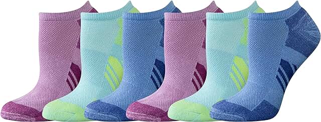 Six pairs of women's breathable cotton no-show athletic socks