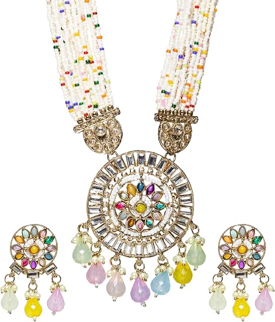Long Kundan Jewelry Set for Women