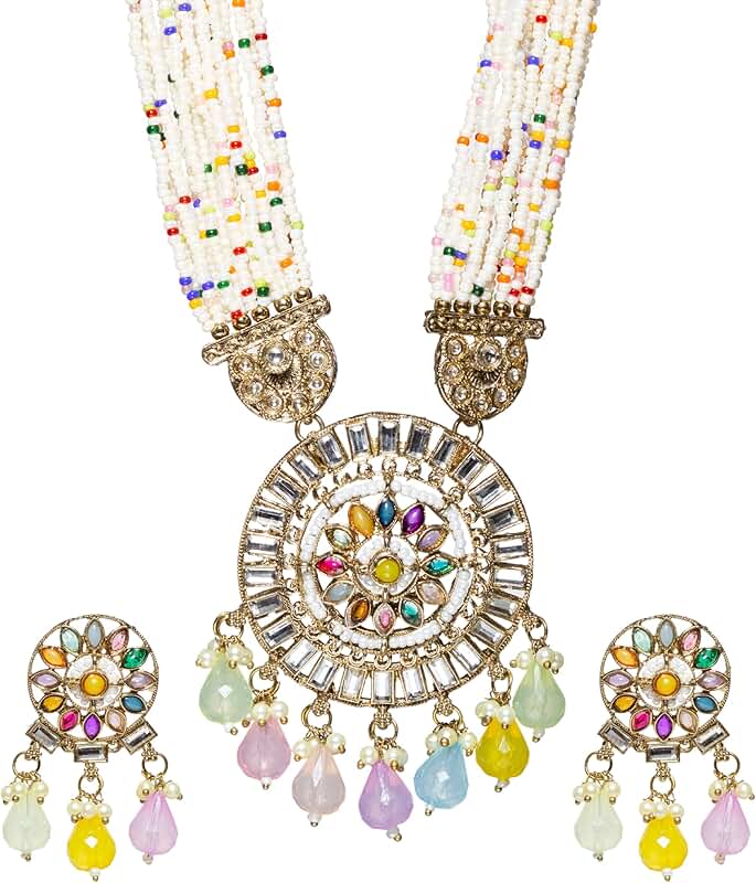 Long Kundan Jewelry Set for Women