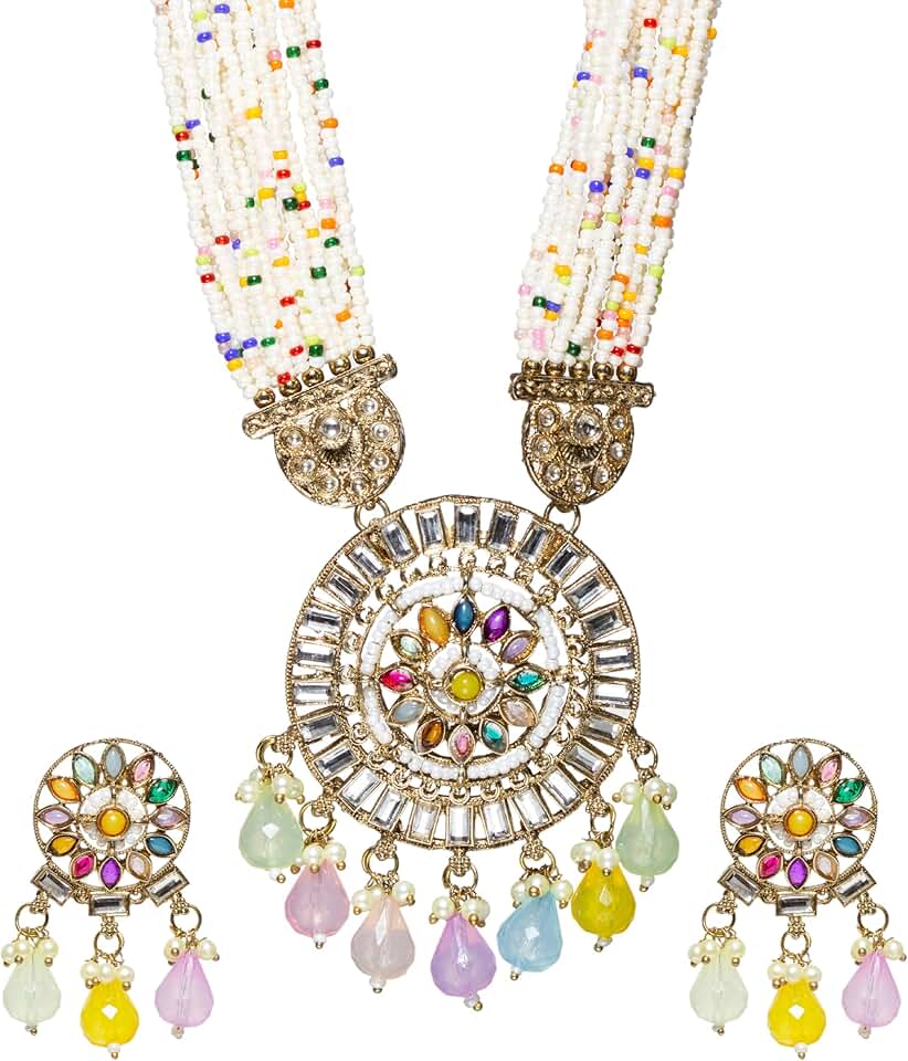 Long Kundan Jewelry Set for Women