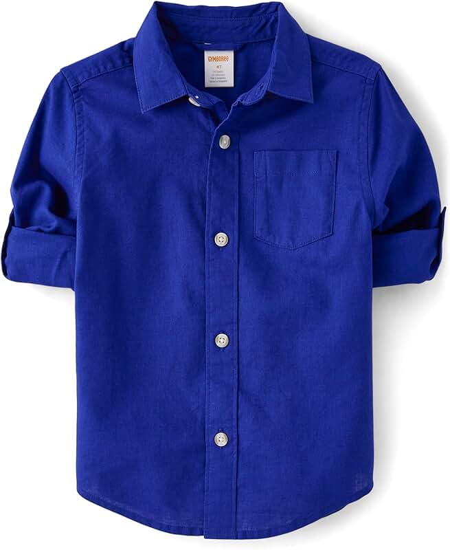 Toddler Long Sleeve Button Up Shirt Navy 18-24 Months