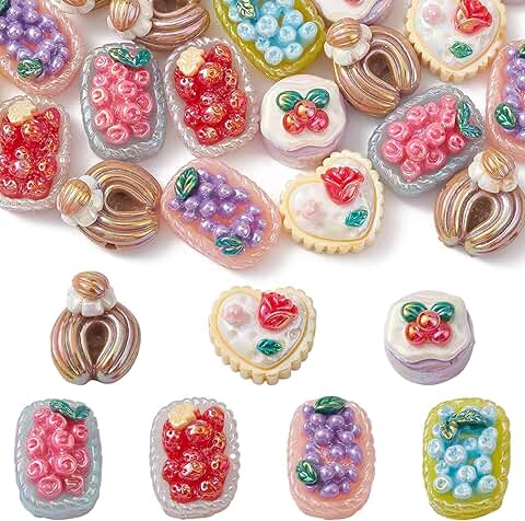 30 Pcs Mixed Shape Resin Beads for Jewelry Making