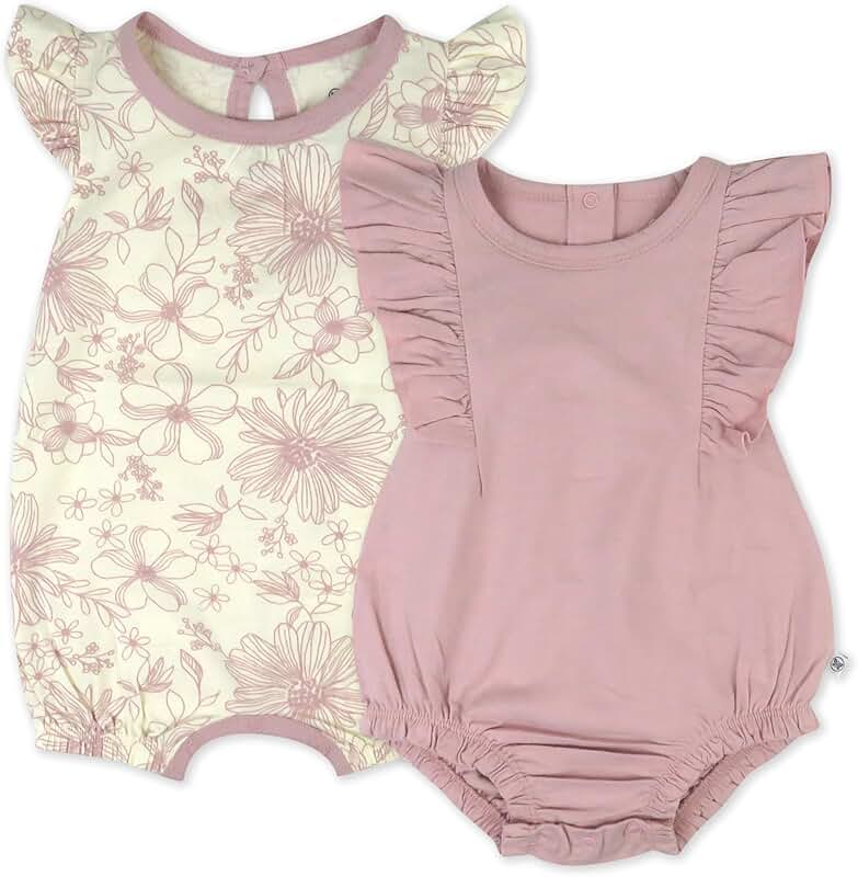 Organic Cotton Baby Girl Ruffle Bodysuit Dress