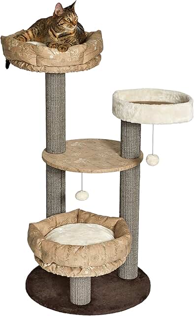 Fashionable 47.7-Inch Cat Tree with Removable Bed
