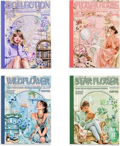 Four Girl Scrapbook Sticker Books with 480 Washi Stickers