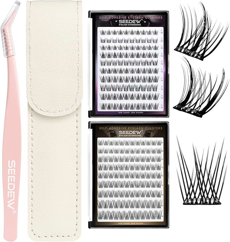 Three-piece DIY lash set with tweezer and natural style