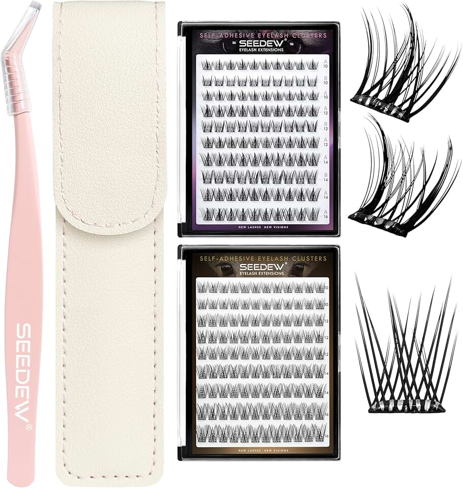 Three-piece DIY lash set with tweezer and natural style