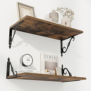12-Inch Deep Floating Wall Shelves, Set of 2