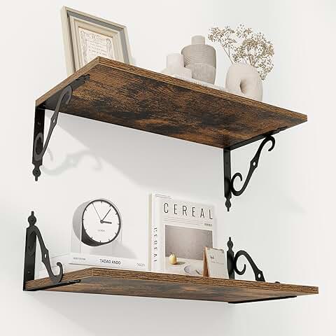 12-Inch Deep Floating Wall Shelves, Set of 2