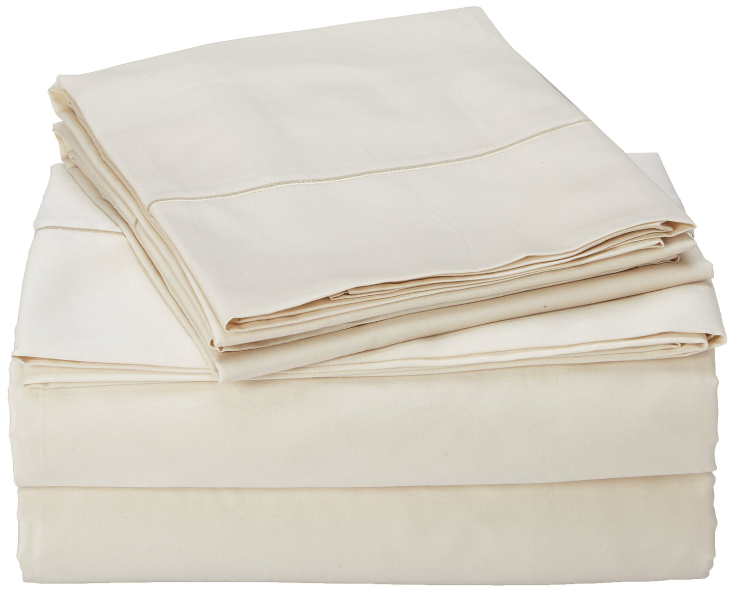 310 Thread Count Clic Solid Cotton Sateen King Sheet Set in Almond Milk