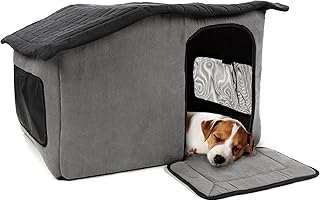 Portable Soft-Sided Indoor Pet House in Gray
