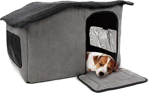 Portable Soft-Sided Indoor Pet House in Gray