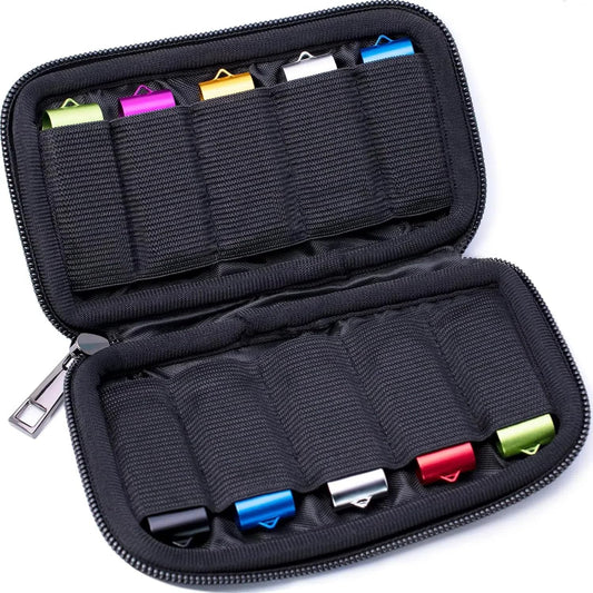 Small black USB flash drive storage case