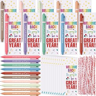 50 School Supplies Gift Set with Greeting Card and Pen