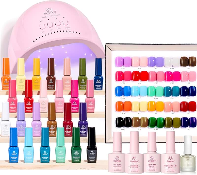 25-Color Gel Nail Polish Kit with UV Light and Tools