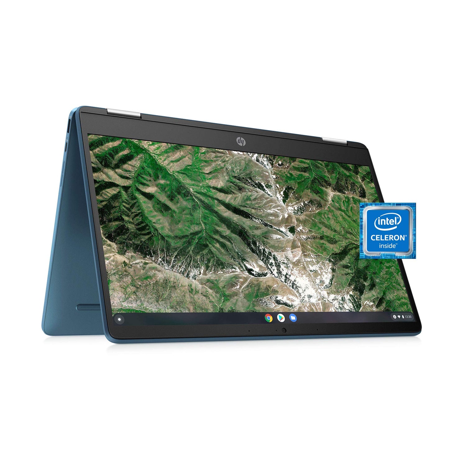 Laptop X360 14a Chromebook 14" HD Touchscreen, Entertaining from Any Angle Intel Celeron, 4GB DDR4 64GB eMMC WiFi Webcam Stereo Speakers Bluetooth 4.2 Chrome Blue Metallic Color (Renewed)
