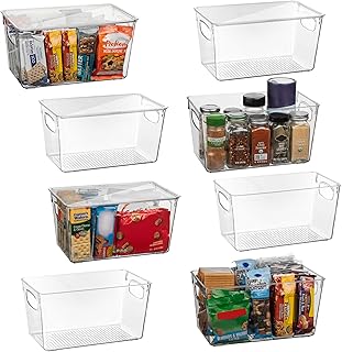 Plastic Pantry Storage Bins with Lids