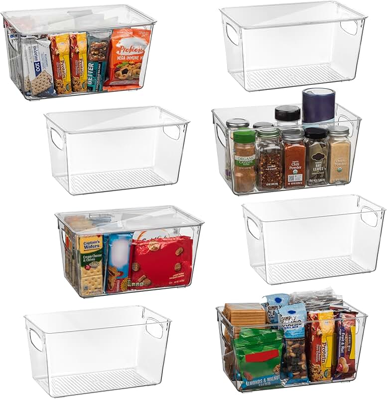 Plastic Pantry Storage Bins with Lids