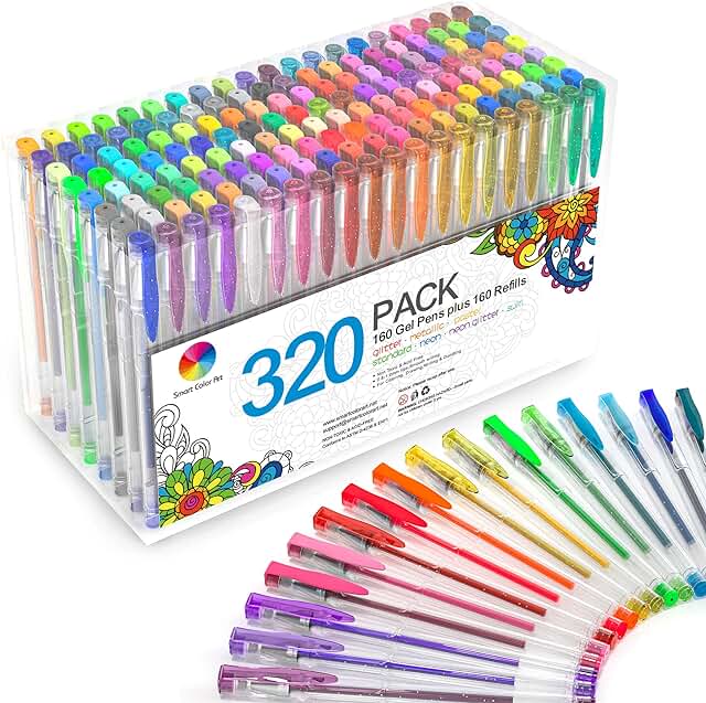 320 Gel Pens Set with 160 Colors and Refills
