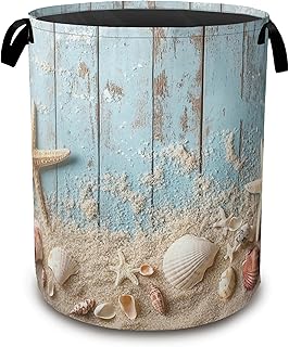 Large Blue Collapsible Laundry Basket with Handles