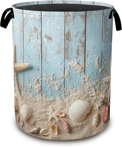 Large Blue Collapsible Laundry Basket with Handles
