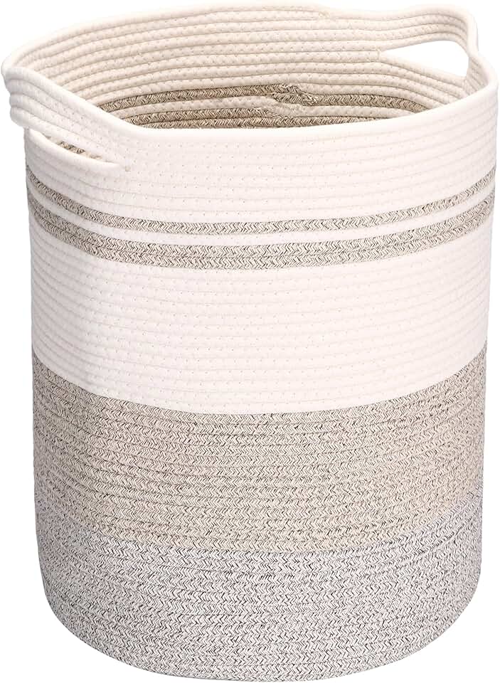 Large Cotton Rope Storage Basket with Handles