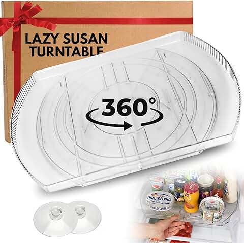 Two 15x11-inch Lazy Susan Turntables for Refrigerator and Pantry