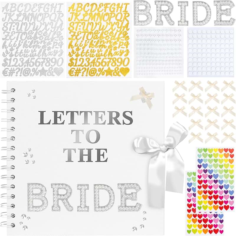 Wedding Memory Book with Stickers and Bows