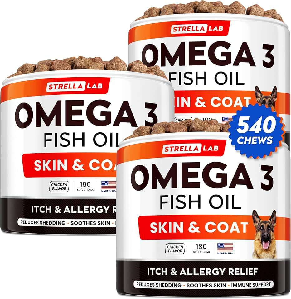 Omega 3 Fish Oil Treats for Dogs to Support Skin and Coat