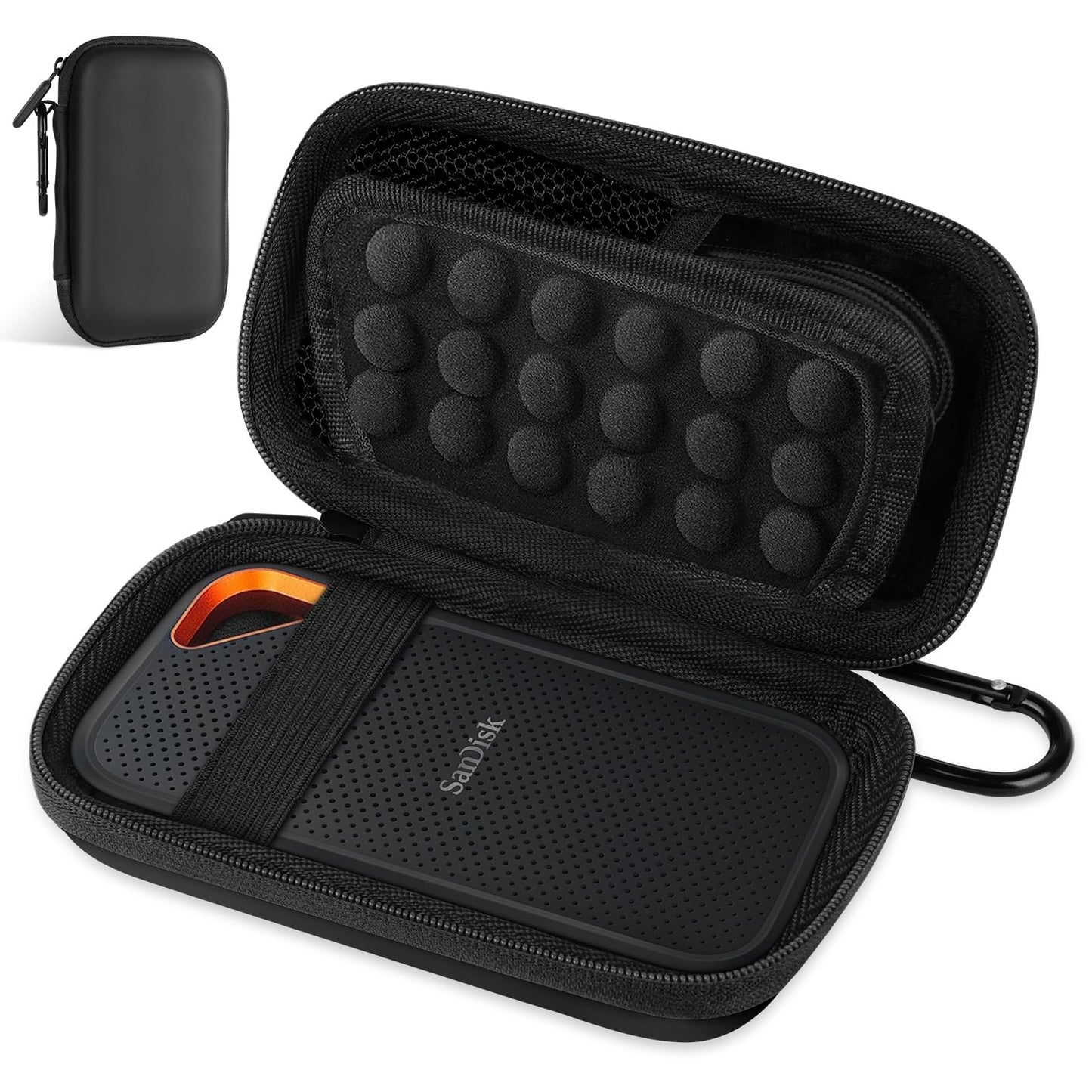 Portable External Hard Drive Case for SSDs, Black