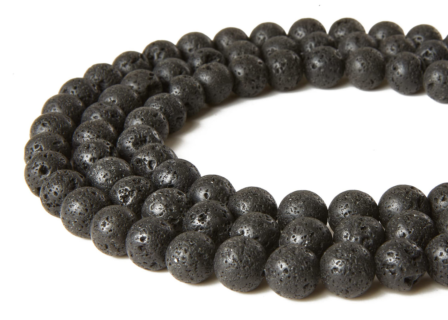 100pcs 6mm Black Lava Gemstone Beads for Jewelry Making