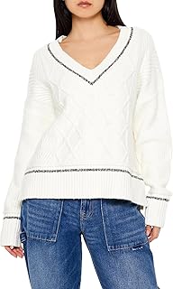 Women's Two-Tone Cable Knit Sweater
