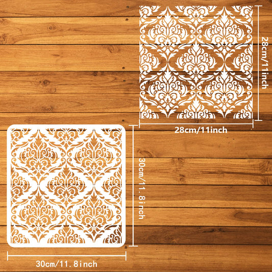 FloralDamask TileArt Template 11.8x11.8"